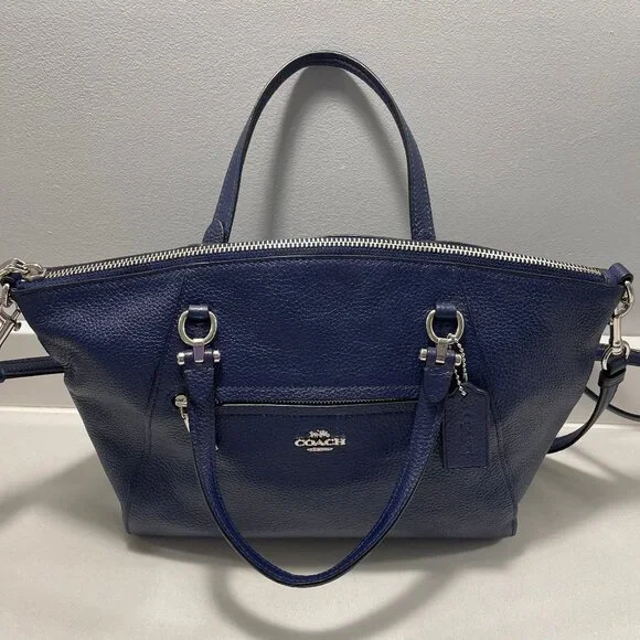 Coach Prairie Satchel - Navy Blue and Silver - Picture 13 of 14
